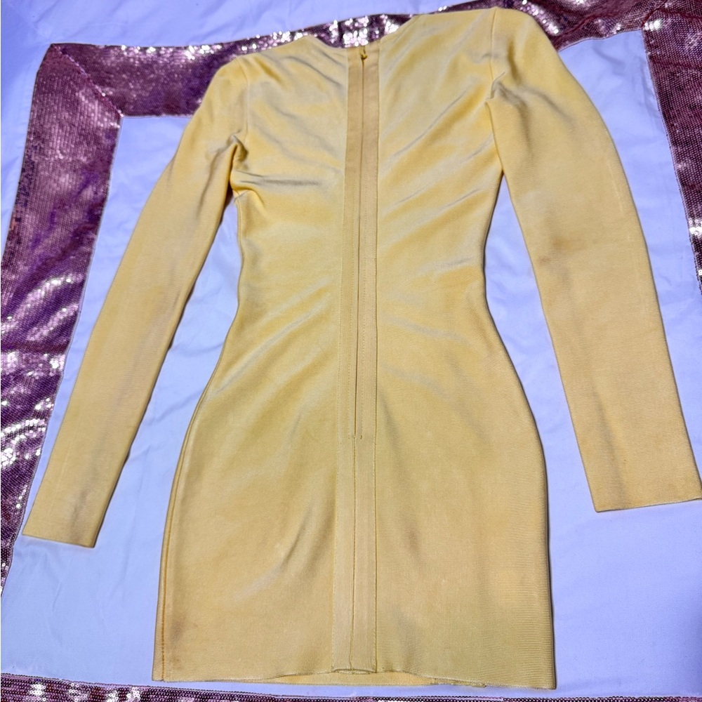 House Of CB Giacomina Elegant Yellow Bandage Dress - Picture 12 of 17